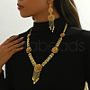 Luxury Middle Eastern Alloy Flower Tassel Earrings & Necklaces Sets for Wedding IE5222-3