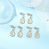 3Pcs Brass Natural Paua Shell Teardrop Dangle Stud Earrings EJEW-JE06408-1