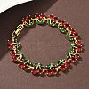 Cherry Brass Micro Pave Cubic Zirconia Chain Bracelets BJEW-L703-01A-G-1