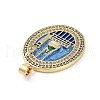 Rack Plating Brass Micro Pave Clear Cubic Zirconia Pendants KK-H474-24B-04G-2