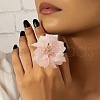 Flower Alloy with Acrylic Finger Rings for Women FS-WGEC64C-01-3