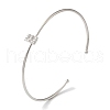 Rack Plating Brass Micro Pave Clear Cubic Zirconia Letter Open Cuff Bangles BJEW-A018-01P-E-1