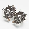 Brass Cage Pendants KK-D528-02AB-2
