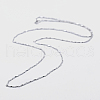 Anti-Tarnish Rhodium Plated 925 Sterling Silver Chain Necklaces STER-F039-12P-1