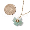 Natural Green Aventurine Clover Pendant Necklaces NJEW-JN05132-02-3