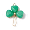 Dyed Natural Malaysia Jade Shamrock Pendants PALLOY-JF02785-03-1