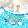 Whale Alloy Enamel Pendant Decoration HJEW-JM01485-2