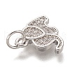 Brass Micro Pave Clear Cubic Zirconia Charms ZIRC-C020-35P-3