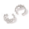 Brass Micro Pave Clear Cubic Zirconia Cuff Earrings for Women EJEW-I305-10P-2