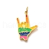 Pride 304 Stainless Steel Enamel Pendants STAS-B079-01G-15-1