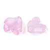 Baking Painted Transparent Glass Petal Beads DGLA-N004-18-3