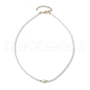 Glass Beads with Pearl Necklaces NJEW-JN04682-02-4