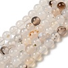 Natural Dendritic Agate Beads Strands G-A232-A01-02-2