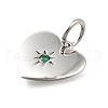 925 Sterling Silver Micro Pave Clear Cubic Zirconia Charms STER-V001-01P-05-2