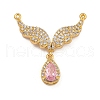 Rack Plating Brass Micro Pave Cubic Zirconia Pendants KK-U035-02G-1