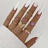 Alloy Rhinestone Cuff Rings & Finger Rings Set FS-WGD5716-02-1