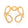 Ion Plating(IP) 304 Stainless Steel Circle Wrap Open Cuff Ring for Women RJEW-F131-11G-3