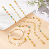 Brass Enamel Link Baseball Cap Chain AJEW-GO00028-4