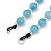 Dyed Natural Malaysia Jade Round Beaded Adjustable Braided Polyester Cord Bracelet Making AJEW-JB01325-02-4