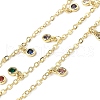Brass Cubic Zirconia Cable Chains CHC-H112-02G-01-1