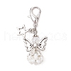 Angel Glass Beaded & Alloy Pendant Decorations HJEW-MZ00192-06-2