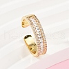 Brass Micro Pave Cubic Zirconia Cuff Rings for Women RJEW-F182-01G-3
