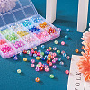  300Pcs 15 Colors Transparent Acrylic Beads MACR-TA0001-29-13