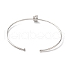 Rack Plating Brass Micro Pave Clear Cubic Zirconia Letter Open Cuff Bangles BJEW-A018-01P-B-3
