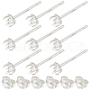 Beebeecraft 5 Pairs 925 Sterling Silver Stud Earring Settings STER-BBC0005-42S-1