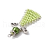 Glass Seed Beads Pendants PALLOY-MZ00381-5