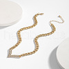 V-Shaped Alloy Crystal Rhinestone Link Chain Necklaces for Women WGD1EA3-03-1