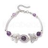 Natural Amethyst Beaded Braceleys BJEW-JB11665-03-2