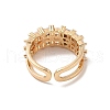 Brass Micro Pave Cubic Zirconia Open Cuff Rings RJEW-R146-10G-2