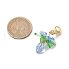 Glass & Acrylic & Shell Pearl Flower Pendant Decorations HJEW-MZ00209-02-3