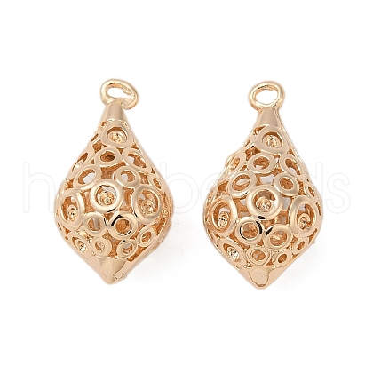 Hollow Out Brass Pendant Rhinestone Settings KK-G532-07G-1