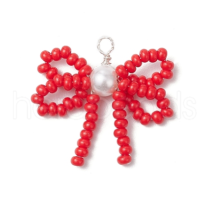 Handmade Glass Seed Beaded Pendants PALLOY-MZ00768-02-1