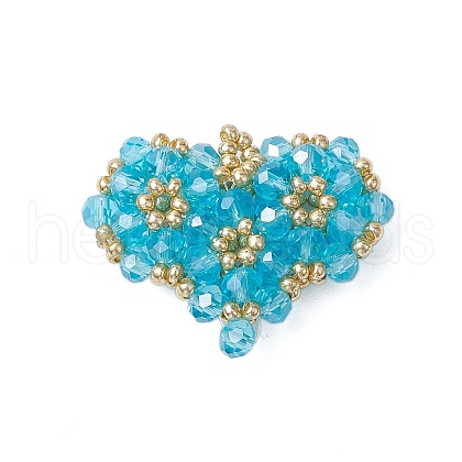 Seed Beads Beaded Charms PALLOY-MZ00341-04-1