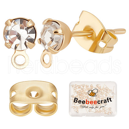 Beebeecraft 80Pcs Brass Stud Earring Findings KK-BBC0007-17-1