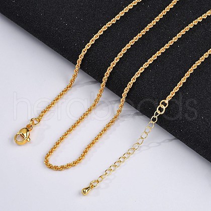 Brass Rope Chains Necklaces for Women NJEW-D302-03G-1