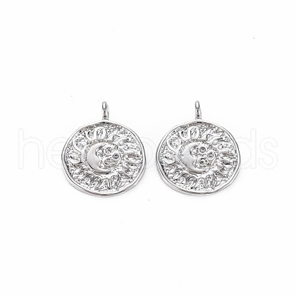 Brass Micro Pave Clear Cubic Zirconia Pendants KK-S356-694-1