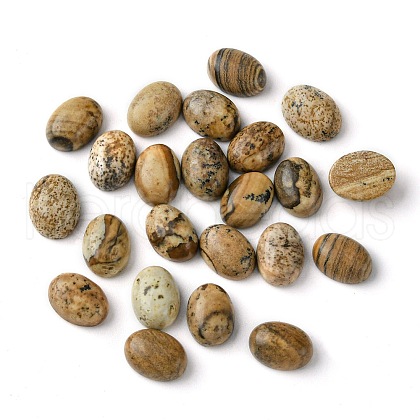 Natural Picture Jasper Cabochons G-A094-01B-48-1