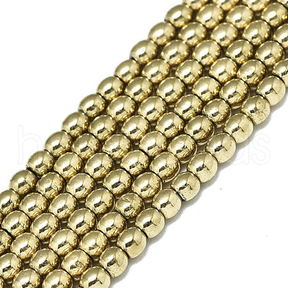 Electroplate Non-magnetic Synthetic Hematite Beads Strands G-S352-52A-01-1