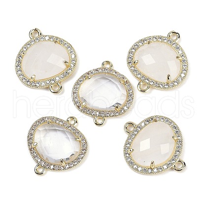 Natural Quartz Crystal Faceted Oval Links G-B126-01G-08-1