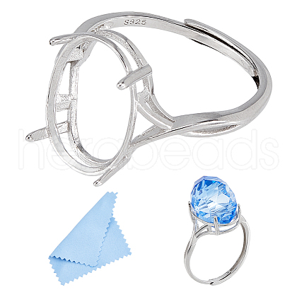 DICOSMETIC 1Pc Adjustable 925 Silver Ring Adjustable Ring Findings FIND-DC0006-66-1