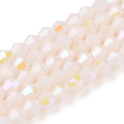 Opaque Solid Color Electroplate Glass Beads Strands X-EGLA-A039-P2mm-L06-1