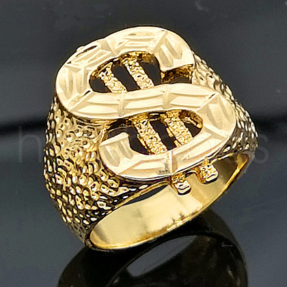Dollar Sign Zinc Alloy Finger Rings for Men FS-WG78023-02-1