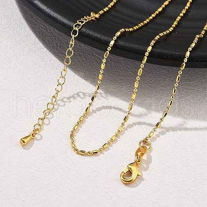 Brass Ball Chain Necklaces KK-P304-03G-1