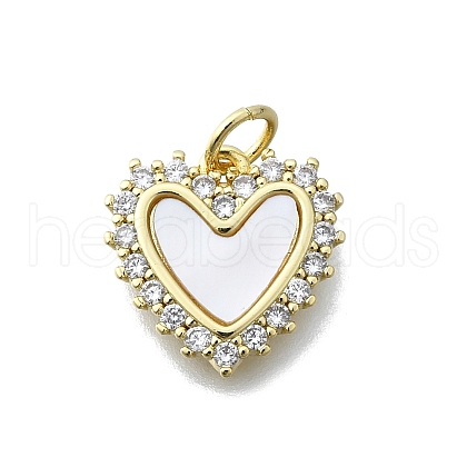 Brass Micro Pave Clear Cubic Zirconia Pendants KK-V010-03G-02-1