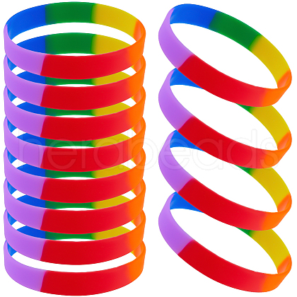 CREATCABIN 20Pcs Rainbow Pride Bracelet BJEW-CN0001-03-1
