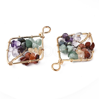 Natural Mixed Stone Pendants G-T131-96B-04-1